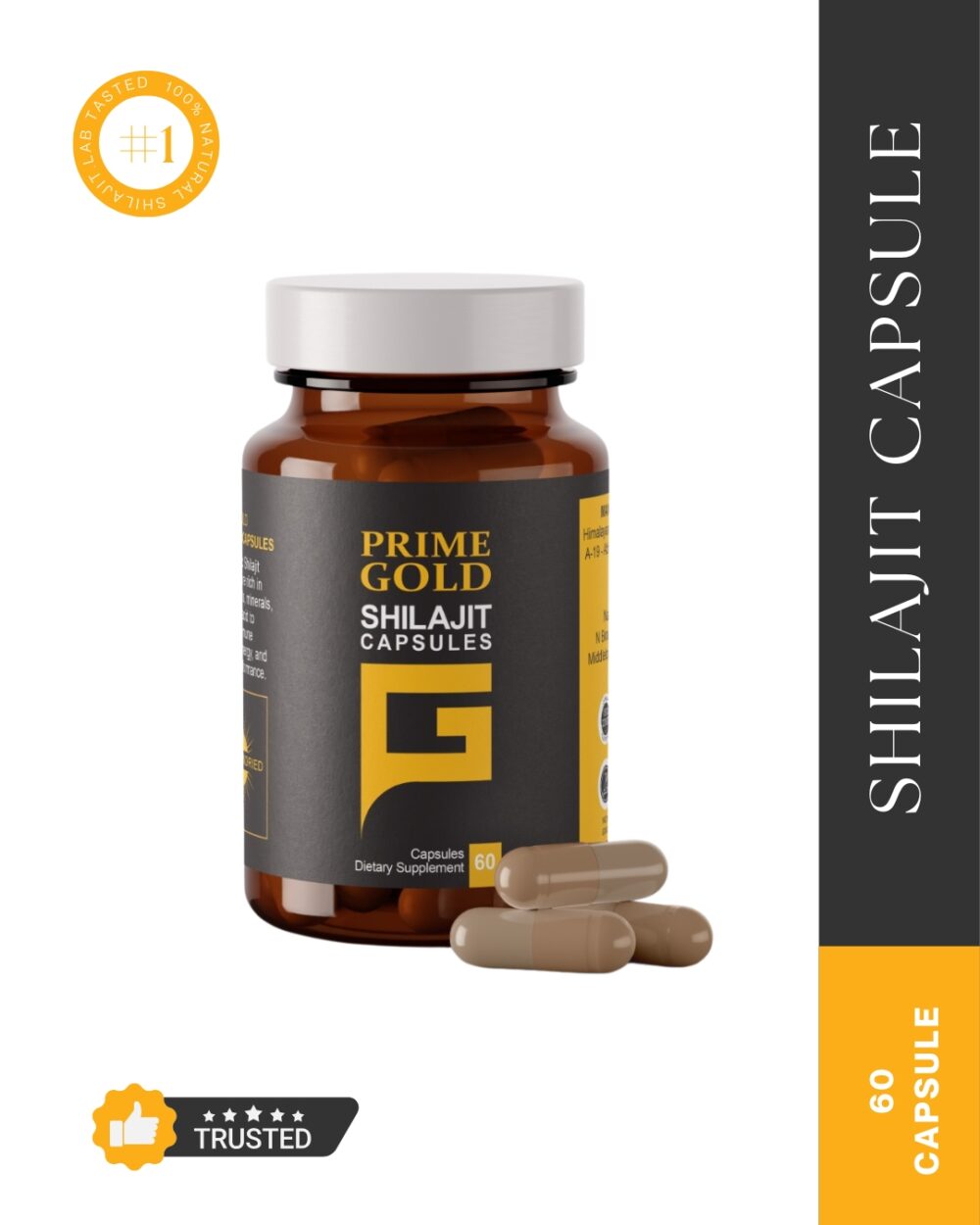 Prime Gold Shilajit Capsules – Premium Strength